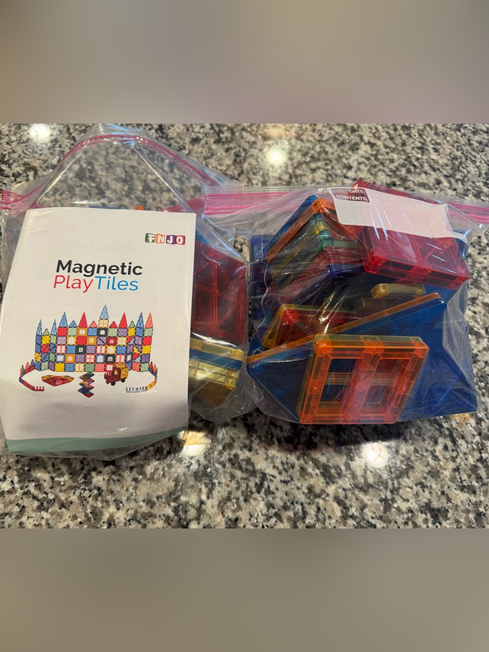 Magnetic Play Tiles Building Set - Multicolor. 110 pieces